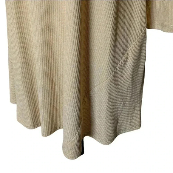 Last Tango Heather Tan Beige Ribbed Cowl Neck 3/4 Sleeve Tunic Top New One Size - Picture 7 of 7